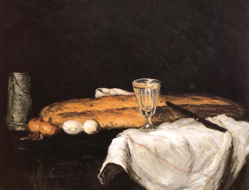 Paul Cezanne Still life egg bread Spain oil painting art